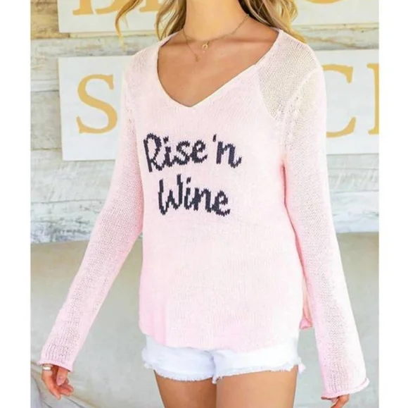 Wooden Ships Rise & Wine Cotton Sweater In Caprice Pink/Black Size XL - Picture 3 of 8
